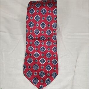 Vintage Bert Pulitzer dark Red Patterned Tie